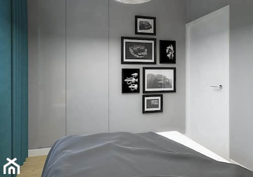 DOM 73M² – LUBOŃ K.POZNANIA - Mała szara sypialnia, styl skandynawski - zdjęcie od Devangari Design