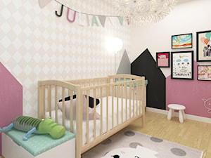 DOM 73M² – LUBOŃ K.POZNANIA - Średni beżowy różowy pokój dziecka dla niemowlaka dla dziewczynki, styl skandynawski - zdjęcie od Devangari Design