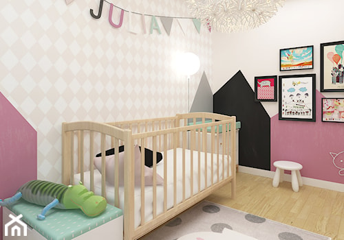 DOM 73M² – LUBOŃ K.POZNANIA - Średni beżowy różowy pokój dziecka dla niemowlaka dla dziewczynki, styl skandynawski - zdjęcie od Devangari Design