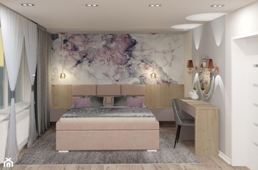 Wizualizacje wnętrz - Sypialnia, styl nowoczesny - zdjęcie od 3D Interior Studio Projektowania Wnętrz