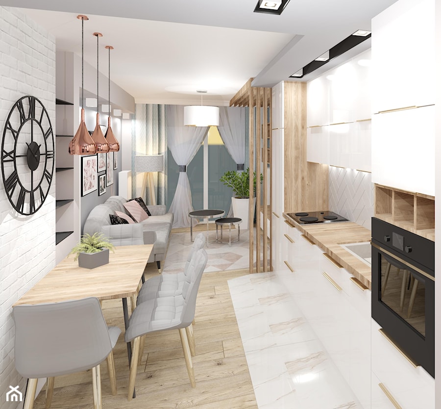 Wizualizacje wnętrz - Kuchnia, styl nowoczesny - zdjęcie od 3D Interior Studio Projektowania Wnętrz