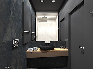 Projekt czarnej łazienki gościnnej