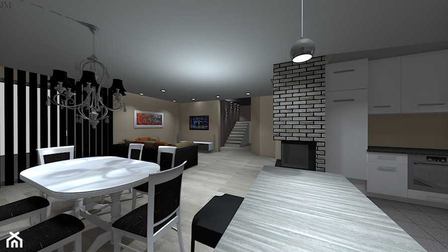 Projekt wnętrz domku jednorodzinnego - Salon, styl minimalistyczny - zdjęcie od Martyniuk Jakub Biuro Architektoniczne