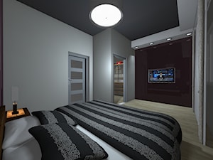 Projekt wnętrz domku jednorodzinnego - Sypialnia, styl minimalistyczny - zdjęcie od Martyniuk Jakub Biuro Architektoniczne