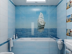 Średnia łazienka z oknem, styl nowoczesny - zdjęcie od 1000 płytek Agnieszka Strychalska