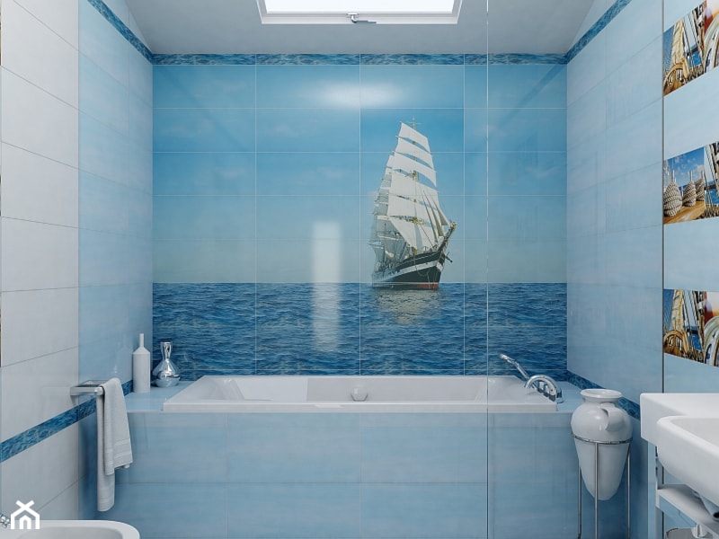 Średnia łazienka z oknem, styl nowoczesny - zdjęcie od 1000 płytek Agnieszka Strychalska - Homebook