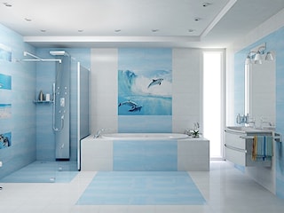 Delfiny Cer-rol błękitna łazienka
