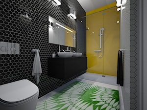 Łazienka z Prysznicem - Średnia bez okna z lustrem z dwoma umywalkami łazienka, styl nowoczesny - zdjęcie od mo-de-in-studio