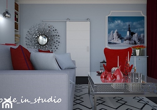 Salon Glamour - Średni niebieski salon, styl nowoczesny - zdjęcie od mo-de-in-studio