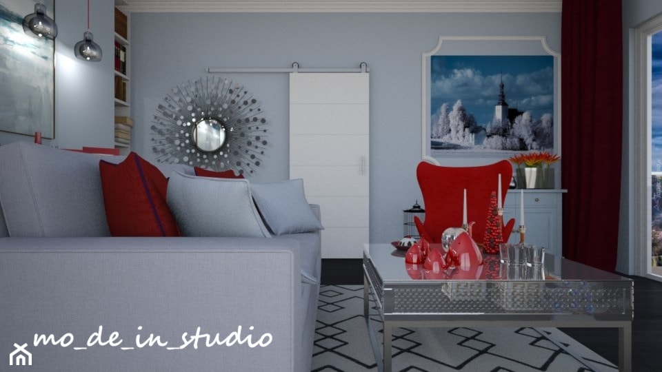Salon Glamour - Średni niebieski salon, styl nowoczesny - zdjęcie od mo-de-in-studio  - Homebook
