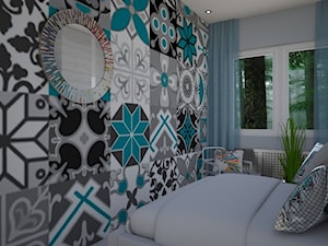 Mała Sypialnia - Mała szara sypialnia, styl nowoczesny - zdjęcie od mo-de-in-studio
