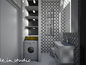 Mała łazienka - Mała bez okna z pralką / suszarką z lustrem łazienka, styl skandynawski - zdjęcie od mo-de-in-studio