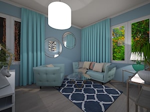 Gabinet - Średnie w osobnym pomieszczeniu z sofą niebieskie biuro, styl nowoczesny - zdjęcie od mo-de-in-studio