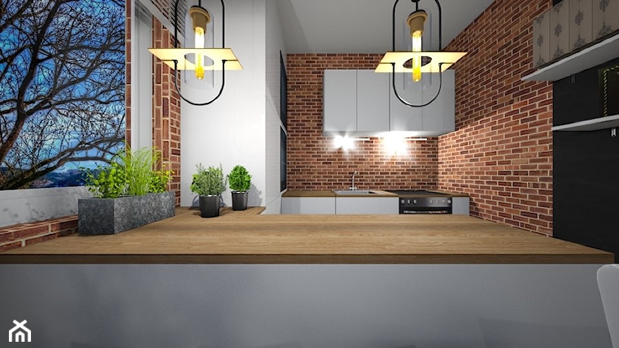 Kuchnia z Cegłą - Kuchnia, styl industrialny - zdjęcie od mo-de-in-studio