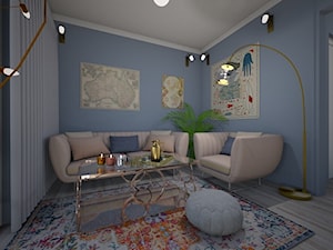 Salon, Kuchnia - Średni niebieski salon, styl nowoczesny - zdjęcie od mo-de-in-studio