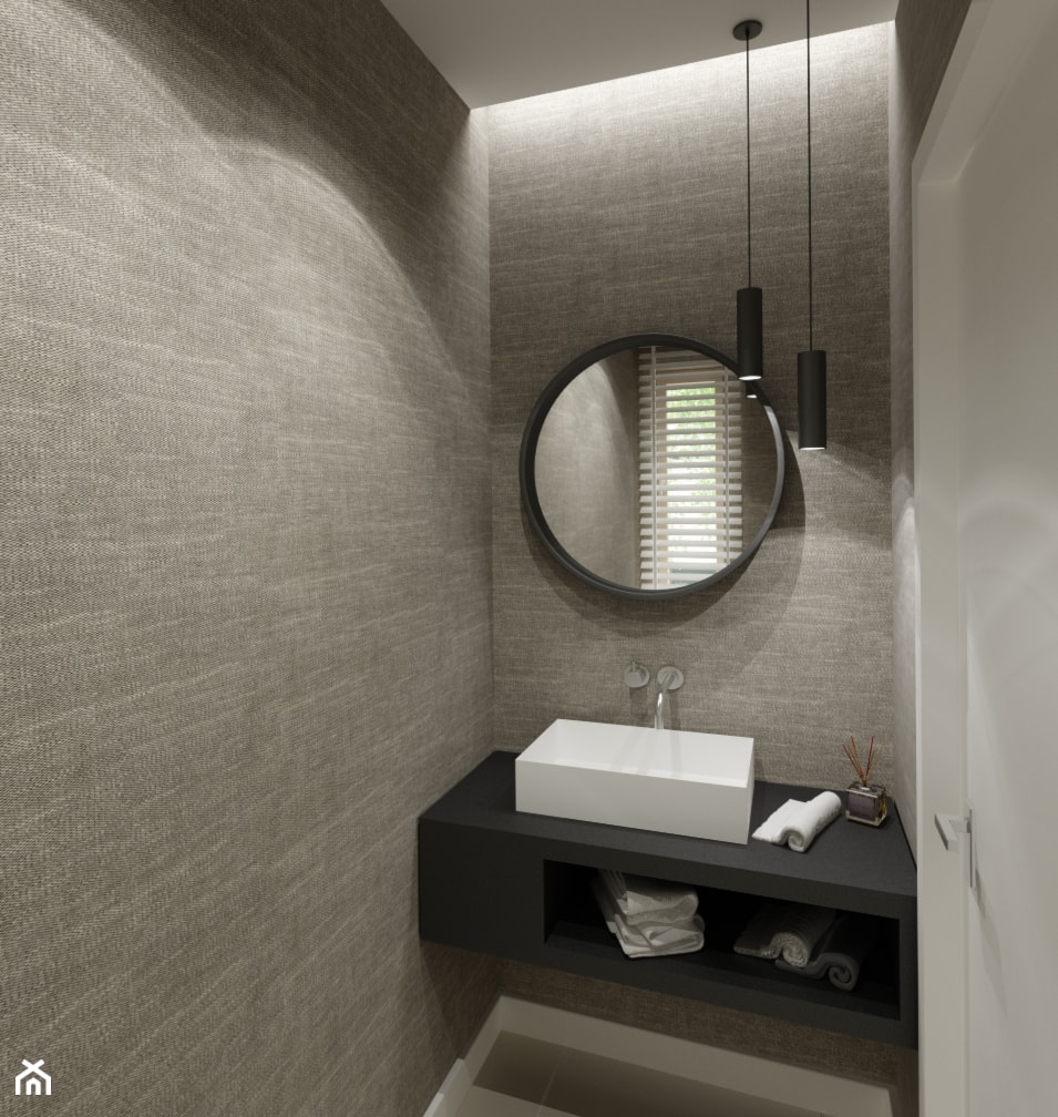 DOM W STYLU EKO WARSZAWA URSUS - Mała łazienka z oknem, styl minimalistyczny - zdjęcie od THE VIBE - Homebook
