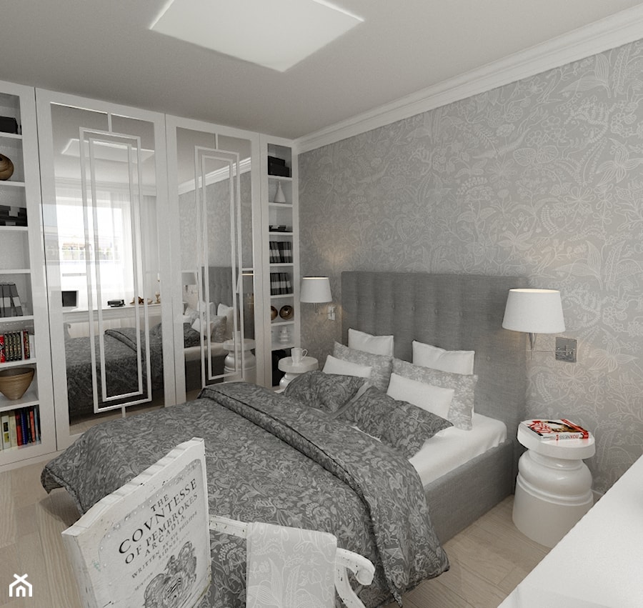 APARTAMENT 40m WARSZAWA - Średnia szara sypialnia, styl vintage - zdjęcie od THE VIBE