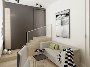 DOM W STYLU EKO WARSZAWA URSUS - Średnie w osobnym pomieszczeniu z sofą czarne szare biuro, styl minimalistyczny - zdjęcie od THE VIBE