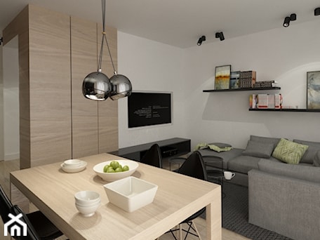 Aranżacje wnętrz - Jadalnia: APARTAMENT 50m PUŁAWY - Duża szara jadalnia w salonie, styl nowoczesny - THE VIBE. Przeglądaj, dodawaj i zapisuj najlepsze zdjęcia, pomysły i inspiracje designerskie. W bazie mamy już prawie milion fotografii!