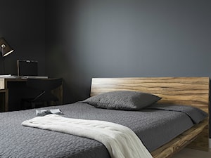 APARTAMENT 40m WARSZAWA - Średnia czarna z biurkiem sypialnia, styl minimalistyczny - zdjęcie od THE VIBE