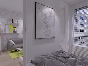 MIESZKANIE DO WYNAJĘCIA 31m2 WARSZAWA - Średnia biała sypialnia, styl industrialny - zdjęcie od THE VIBE