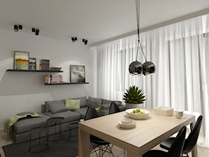 APARTAMENT 50m PUŁAWY - Średnia szara jadalnia w salonie, styl nowoczesny - zdjęcie od THE VIBE