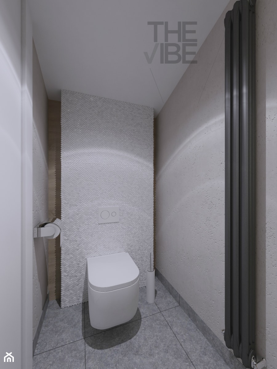 DOM W POZNANIU - Mała na poddaszu bez okna łazienka, styl nowoczesny - zdjęcie od THE VIBE