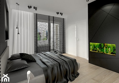 APARTAMENT 100 m WARSZAWA - Średnia biała czarna sypialnia, styl minimalistyczny - zdjęcie od THE VIBE
