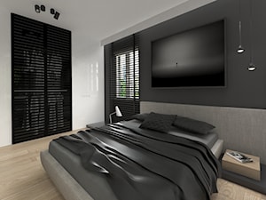 APARTAMENT 100 m WARSZAWA - Średnia szara sypialnia, styl minimalistyczny - zdjęcie od THE VIBE