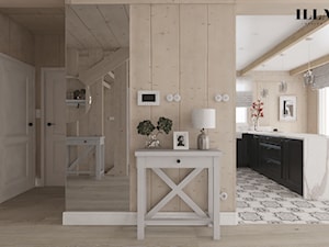 Projekt wnętrz drewnianego domu - Hol / przedpokój, styl rustykalny - zdjęcie od Illa Design