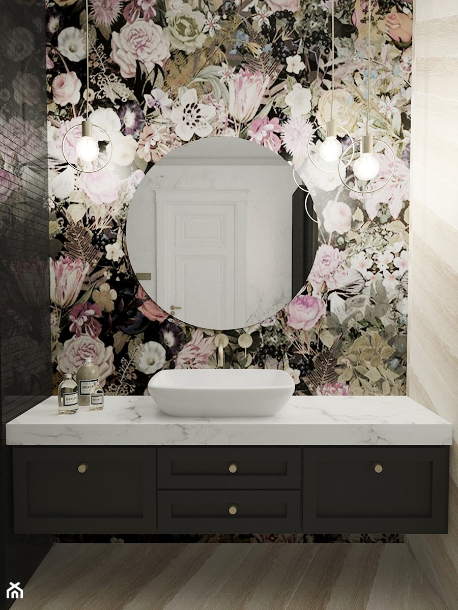 Łazienka inna niż wszystkie - Mała bez okna z lustrem łazienka, styl glamour - zdjęcie od Illa Design