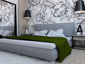 Mieszkanie skandynawski z motywem roślinnym - Mała sypialnia, styl skandynawski - zdjęcie od Illa Design