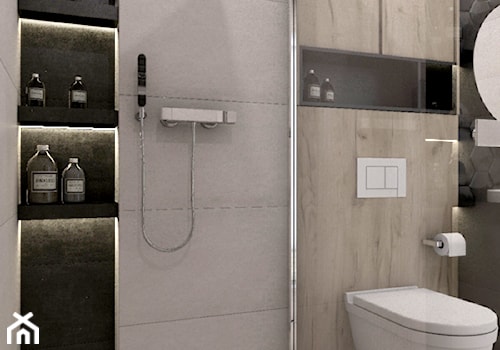 W industrialnym stylu - Mała bez okna łazienka, styl industrialny - zdjęcie od Illa Design
