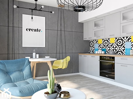 Aranżacje wnętrz - Kuchnia: "Betonowe" mieszkanie z kolorowymi dodatkami - Kuchnia, styl nowoczesny - Illa Design. Przeglądaj, dodawaj i zapisuj najlepsze zdjęcia, pomysły i inspiracje designerskie. W bazie mamy już prawie milion fotografii!