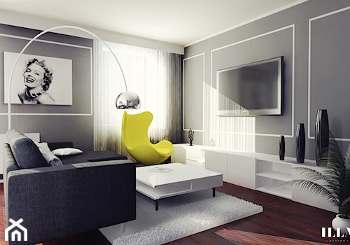 Eleganckie mieszkanie w Krakowie - Średni szary salon - zdjęcie od Illa Design