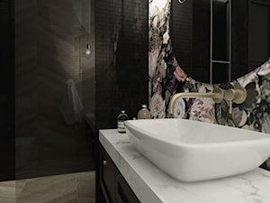 Łazienka inna niż wszystkie - Mała bez okna z lustrem z punktowym oświetleniem łazienka, styl glamour - zdjęcie od Illa Design
