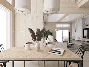Projekt wnętrz drewnianego domu - Jadalnia, styl prowansalski - zdjęcie od Illa Design