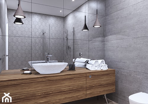 Mieszkanie w czarno - białych tonacjach - Średnia łazienka, styl nowoczesny - zdjęcie od Illa Design