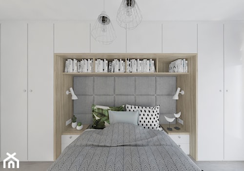 Mieszkanie nowoczesne, beton+drewno - Średnia biała szara sypialnia, styl nowoczesny - zdjęcie od Illa Design