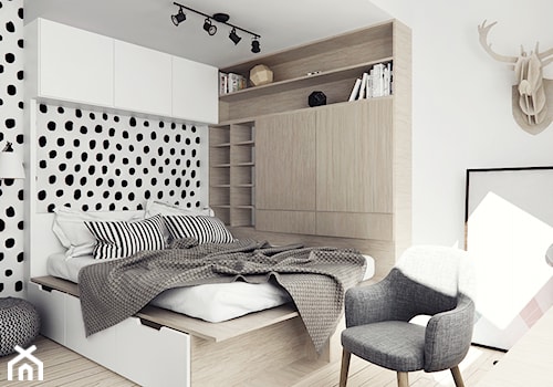 Mieszkanie na poddaszu - Sypialnia, styl skandynawski - zdjęcie od Illa Design