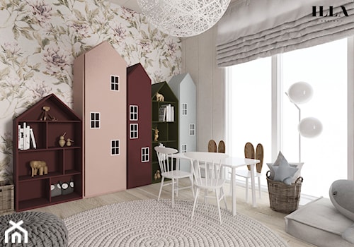 Projekt wnętrz drewnianego domu - Pokój dziecka, styl skandynawski - zdjęcie od Illa Design