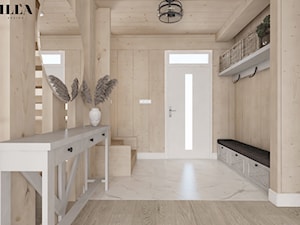 Projekt wnętrz drewnianego domu - Hol / przedpokój, styl rustykalny - zdjęcie od Illa Design