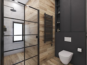 W industrialnym stylu - Średnia z punktowym oświetleniem łazienka z oknem, styl industrialny - zdjęcie od Illa Design