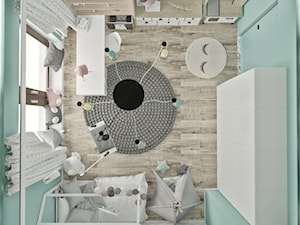 Mieszkanie w skandynawskim stylu - Średni szary niebieski pokój dziecka dla dziecka dla nastolatka dla chłopca dla dziewczynki, styl skandynawski - zdjęcie od Illa Design