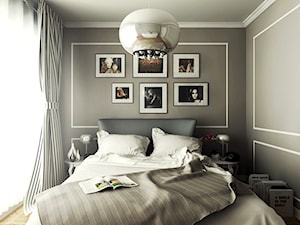 Nowoczesne mieszkanie z duszą artystyczną - Średnia szara sypialnia - zdjęcie od Illa Design