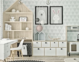 Mieszkanie w skandynawskim stylu - Mały szary zielony pokój dziecka dla dziecka dla chłopca dla dzie ... - zdjęcie od Illa Design - Homebook