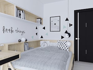 Mieszkanie w stonowanych barwach - Średni biały czarny miętowy pokój dziecka dla nastolatka dla chłopca dla dziewczynki - zdjęcie od Illa Design