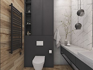W industrialnym stylu - Mała bez okna z punktowym oświetleniem łazienka, styl industrialny - zdjęcie od Illa Design