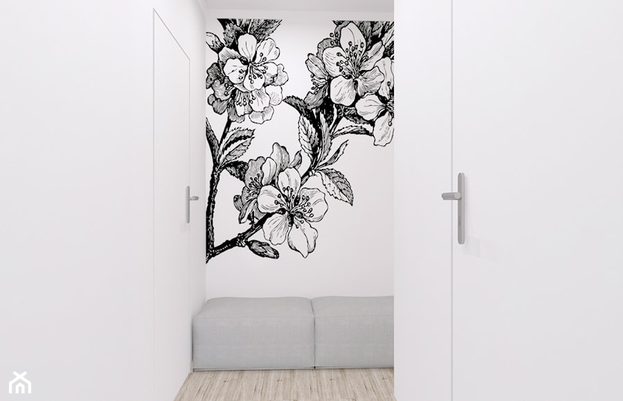 Mieszkanie skandynawski z motywem roślinnym - Hol / przedpokój, styl skandynawski - zdjęcie od Illa Design