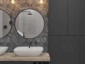 Mieszkanie w skandynawskim stylu - Mała z dwoma umywalkami łazienka, styl skandynawski - zdjęcie od Illa Design